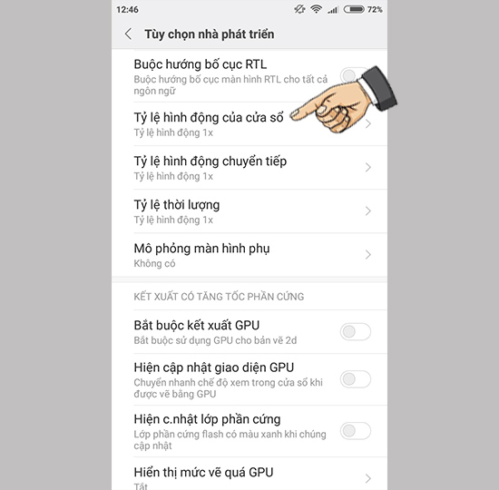 Tắt đi tính năng